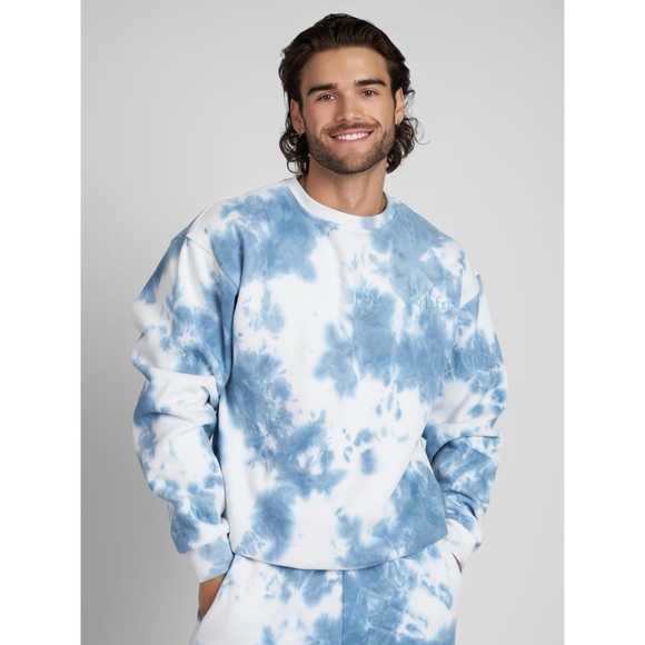 Comfrt Wave Blue Tie Dye Minimalist Crew Neck Sweatshirt - Picture 1 of 3